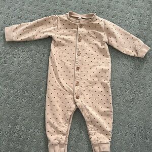 Like-new heart print bamboo one piece